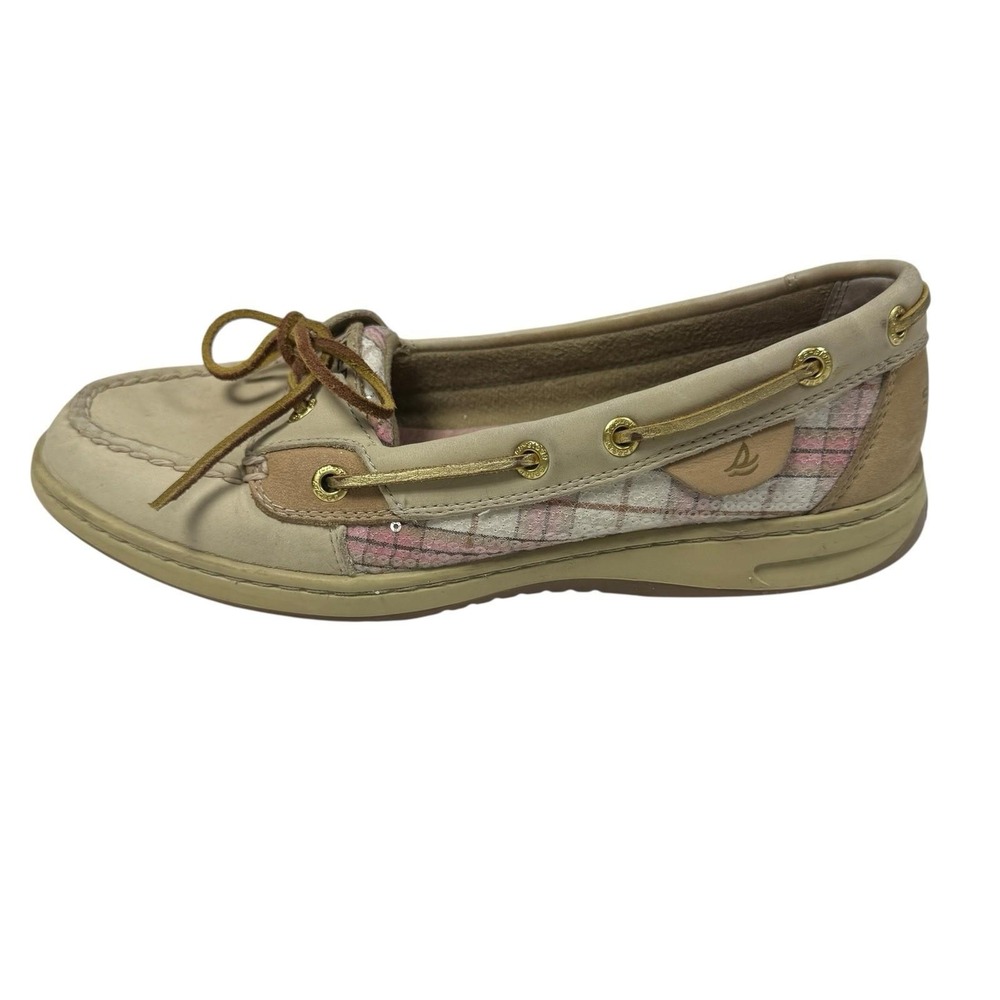 sperry top sider Suede pink Sequence Plaid Size 9 Boat‎ Shoe